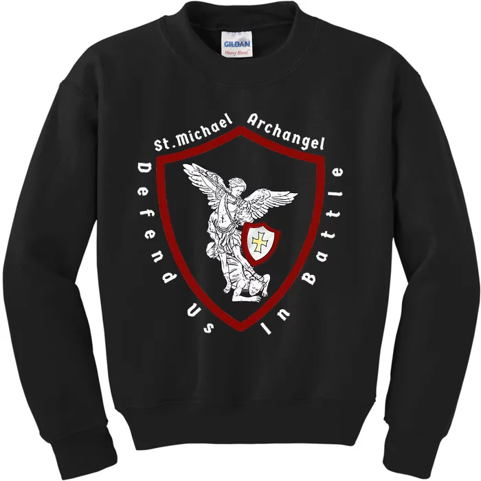 Saint Michael The Archangel Defend Us In Battle Kids Sweatshirt