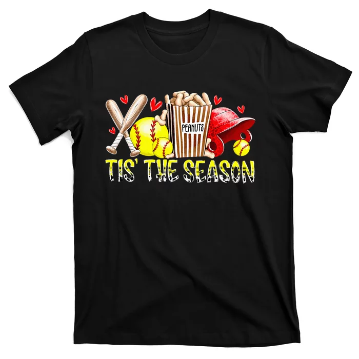 Softball Mom Tis the Season Softball funny sport lovers T-Shirt