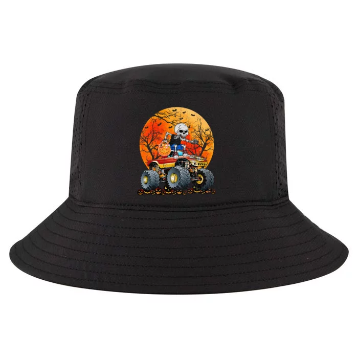 Skeleton Monster Truck Moon Candy Halloween Cool Comfort Performance Bucket Hat