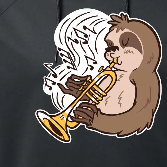 Sloth Musical Trumpet Performance Fleece Hoodie