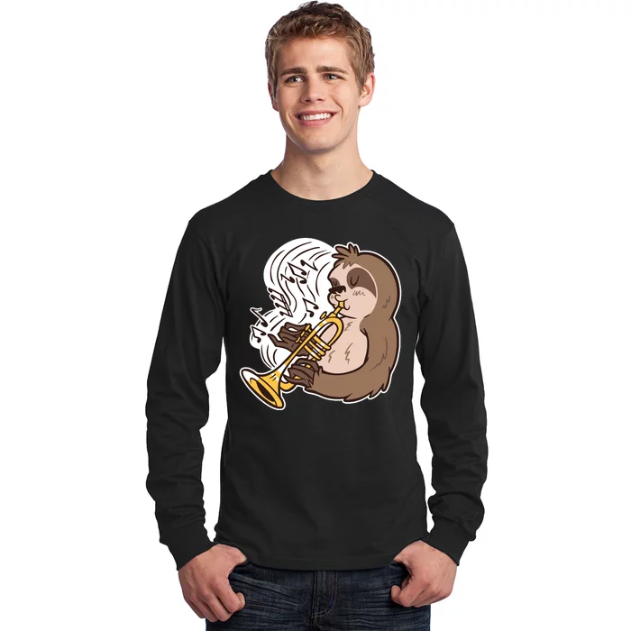 Sloth Musical Trumpet Long Sleeve Shirt