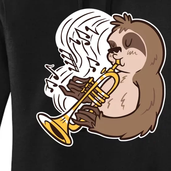 Sloth Musical Trumpet Women's Pullover Hoodie