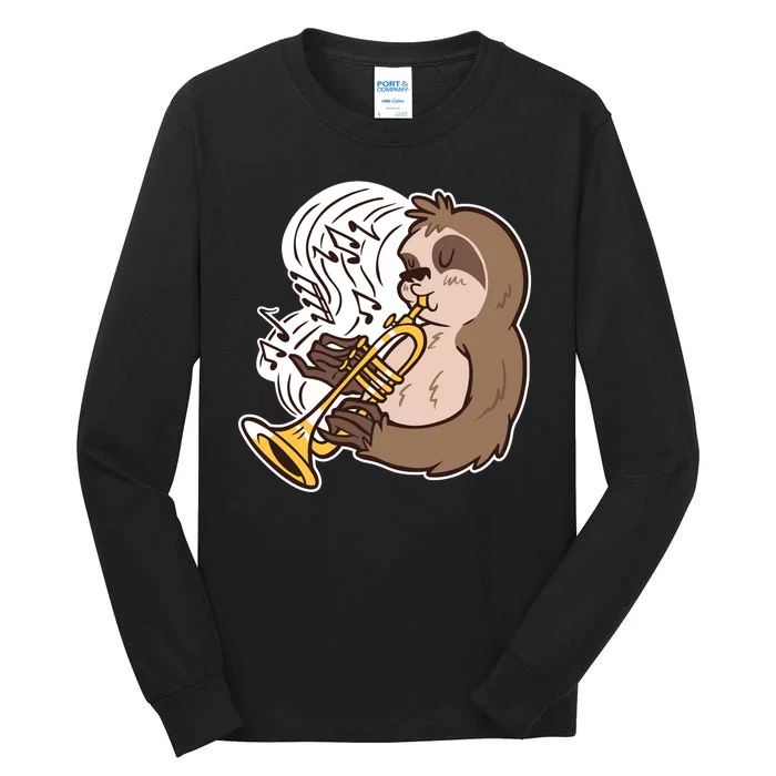 Sloth Musical Trumpet Tall Long Sleeve T-Shirt