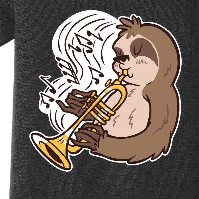 Sloth Musical Trumpet Baby Bodysuit