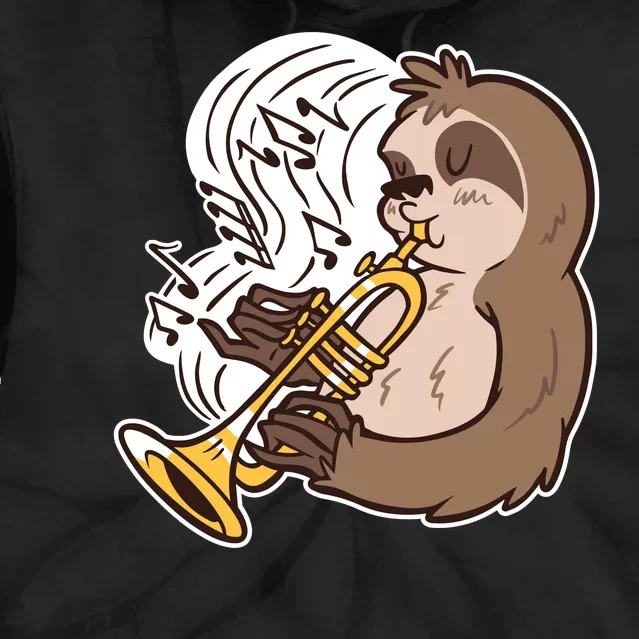 Sloth Musical Trumpet Tie Dye Hoodie