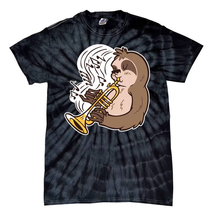 Sloth Musical Trumpet Tie-Dye T-Shirt