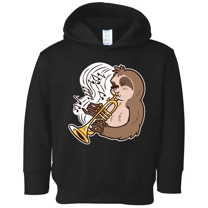 Sloth Musical Trumpet Toddler Hoodie