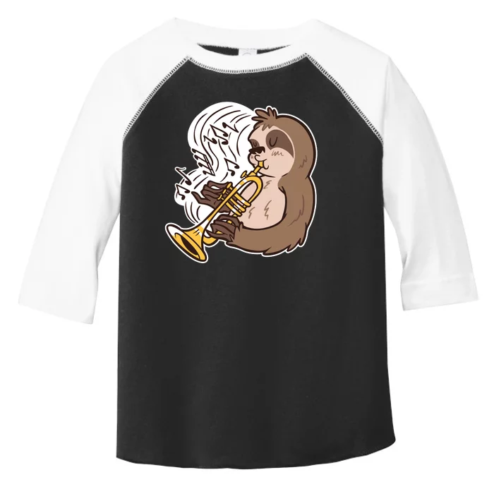 Sloth Musical Trumpet Toddler Fine Jersey T-Shirt