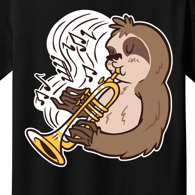 Sloth Musical Trumpet Kids T-Shirt