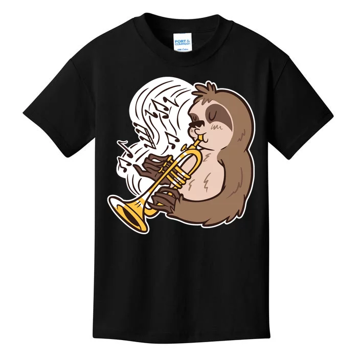 Sloth Musical Trumpet Kids T-Shirt