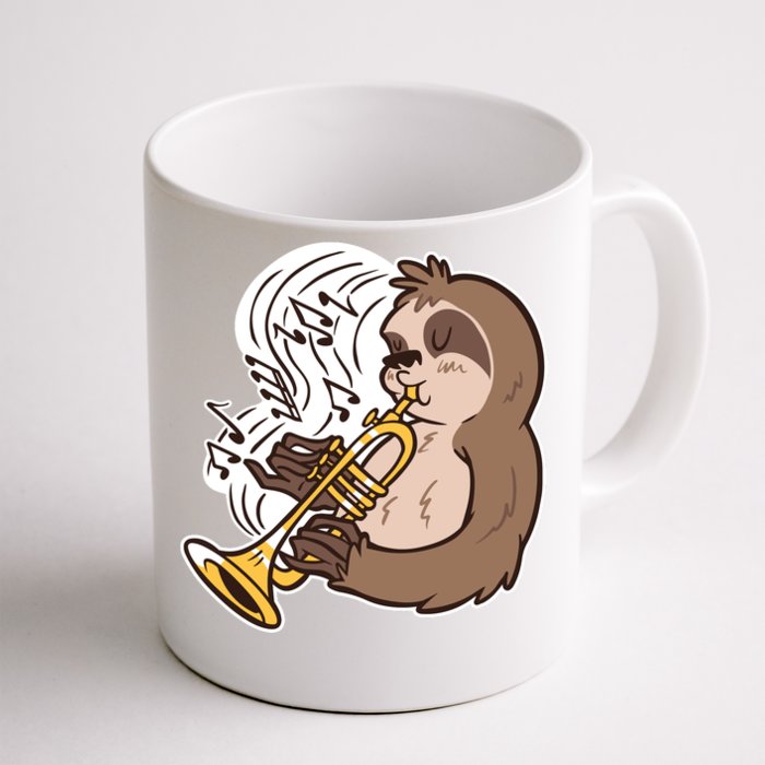 Sloth Musical Trumpet Front & Back Coffee Mug