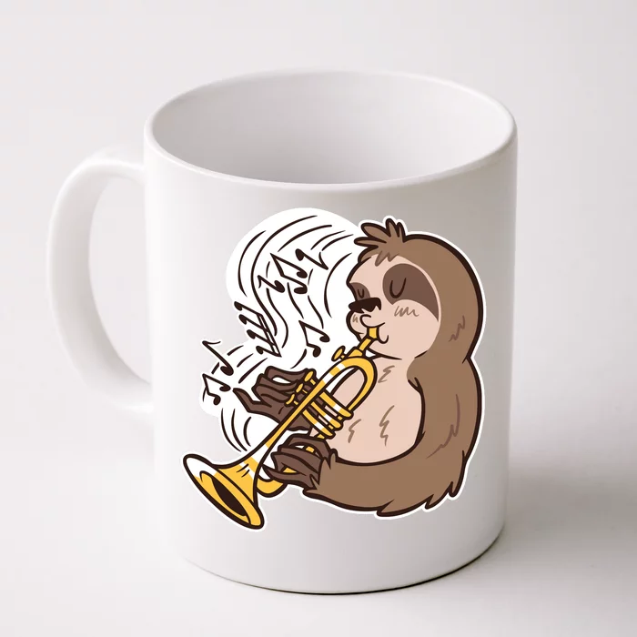 Sloth Musical Trumpet Front & Back Coffee Mug