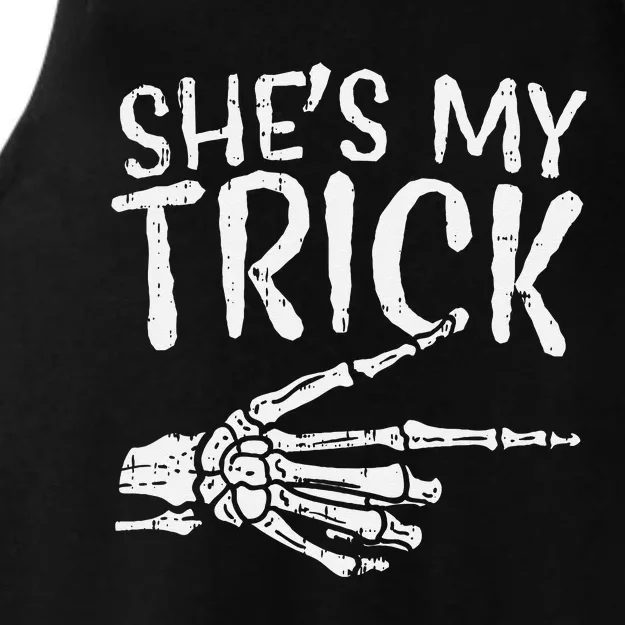 Shes My Trick Matching Couple Halloween Costume Boyfriend Ladies Tri-Blend Wicking Tank