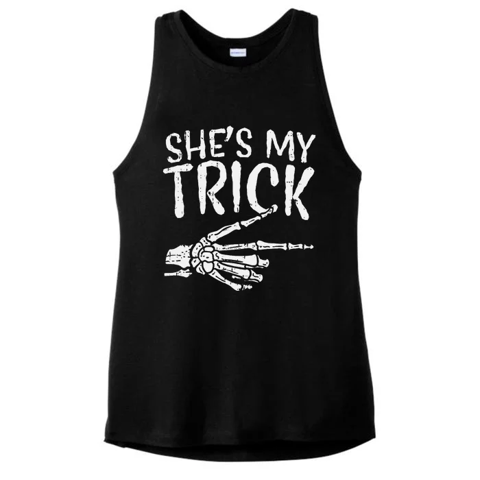 Shes My Trick Matching Couple Halloween Costume Boyfriend Ladies Tri-Blend Wicking Tank