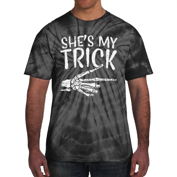 Shes My Trick Matching Couple Halloween Costume Boyfriend Tie-Dye T-Shirt