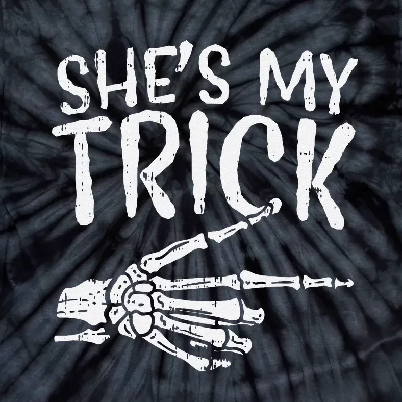 Shes My Trick Matching Couple Halloween Costume Boyfriend Tie-Dye T-Shirt