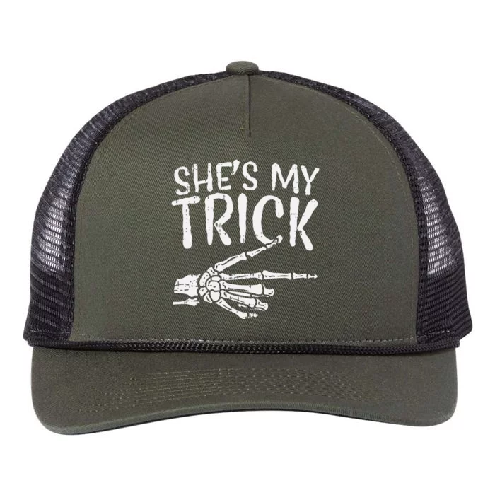 Shes My Trick Matching Couple Halloween Costume Boyfriend Retro Rope Trucker Hat Cap