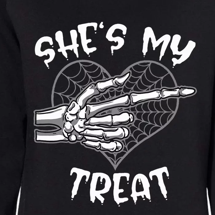 SheS My Treat Funny Halloween Matching Couple Womens California Wash Sweatshirt