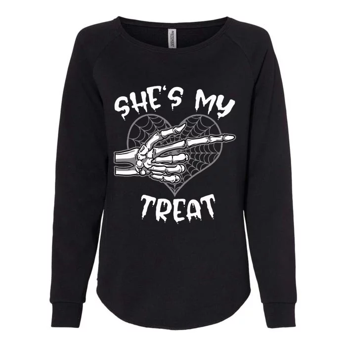 SheS My Treat Funny Halloween Matching Couple Womens California Wash Sweatshirt