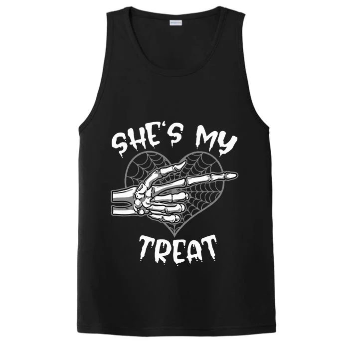 SheS My Treat Funny Halloween Matching Couple Performance Tank