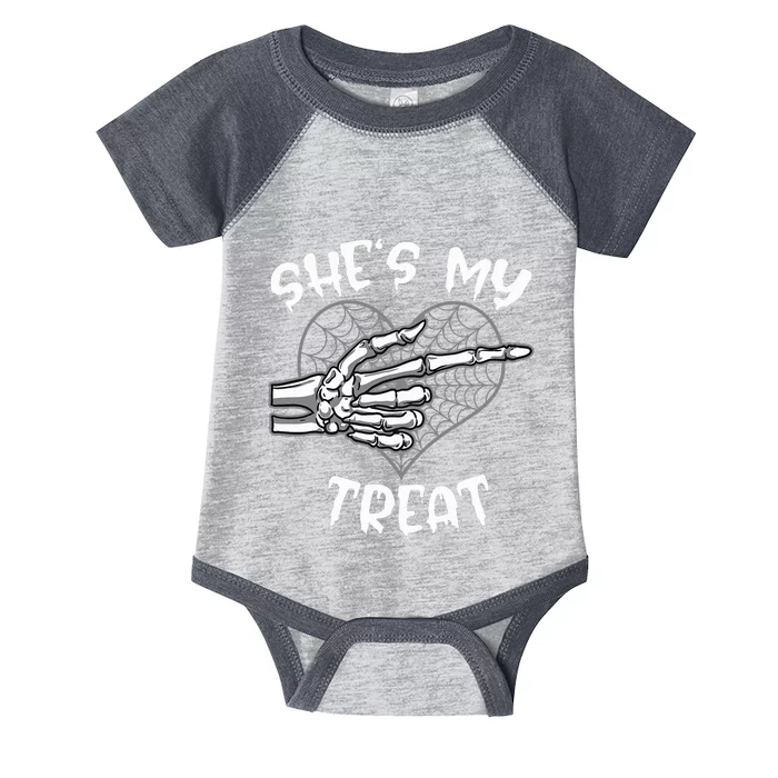 SheS My Treat Funny Halloween Matching Couple Infant Baby Jersey Bodysuit