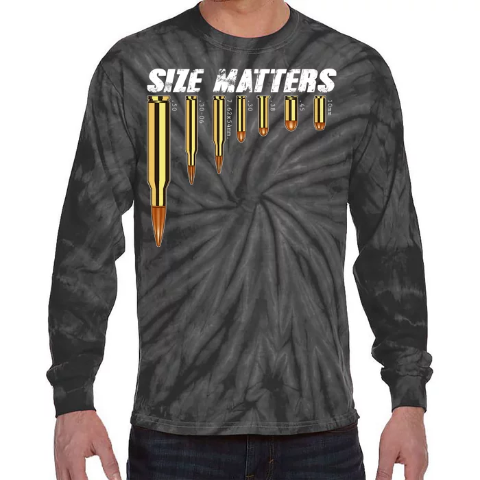 Size Matters Types Of Bulllets Tie-Dye Long Sleeve Shirt