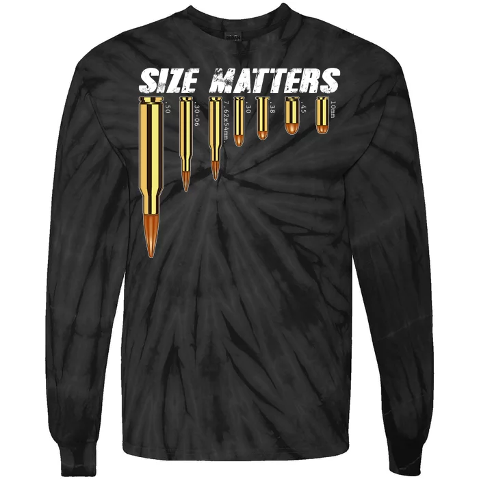 Size Matters Types Of Bulllets Tie-Dye Long Sleeve Shirt