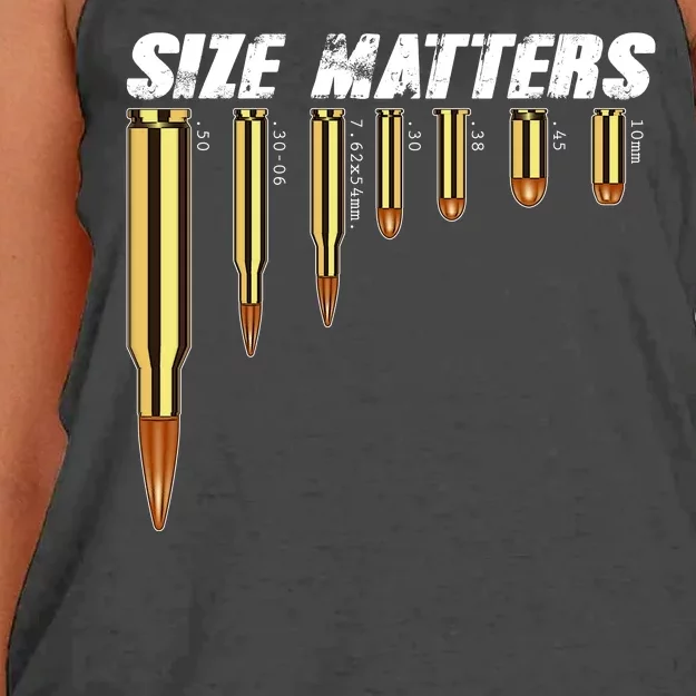 Size Matters Types Of Bulllets Women's Knotted Racerback Tank