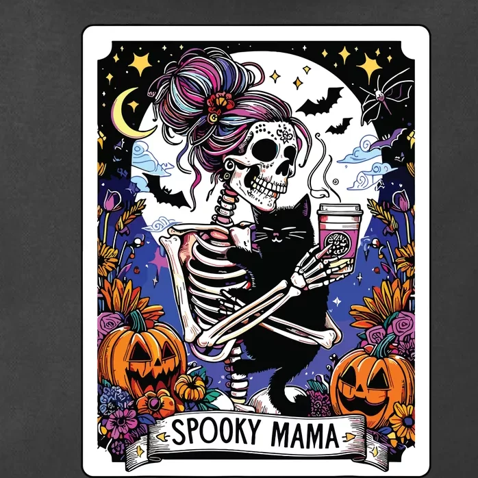 Spooky Mama Tarot Card Halloween Mom Skull Mama Black Cat Zip Tote Bag