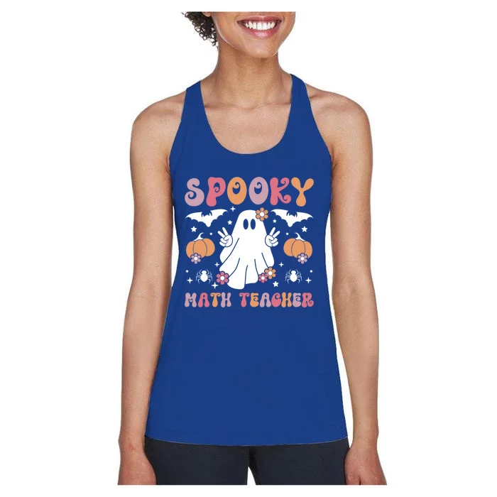 Spooky Math Teacher Halloween Mathematics Teacher Gift Women's Racerback Tank