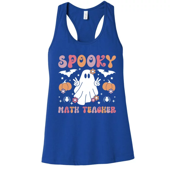 Spooky Math Teacher Halloween Mathematics Teacher Gift Women's Racerback Tank