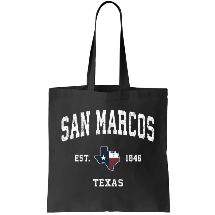 San Marcos Texas Tx Vintage State Flag Sports Tote Bag