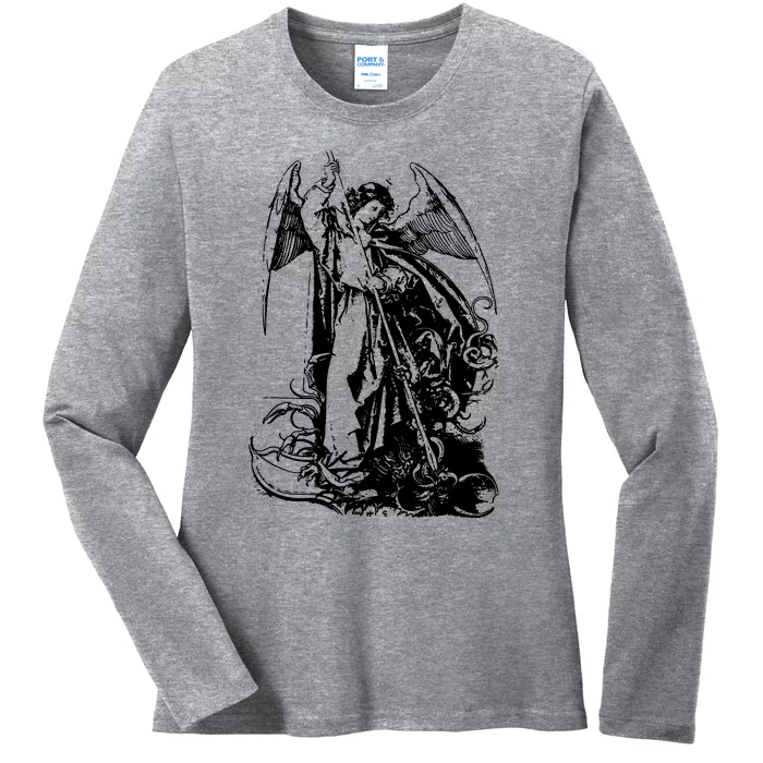 St Michael The Archangel Angel Ladies Long Sleeve Shirt