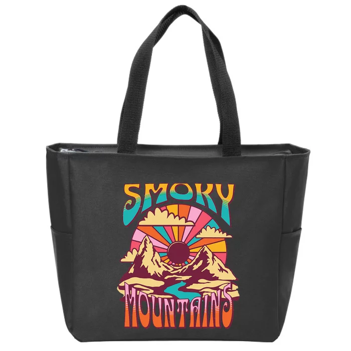 Smoky Mountains Tennessee Nature Hiking Mountains Outdoors Zip Tote Bag