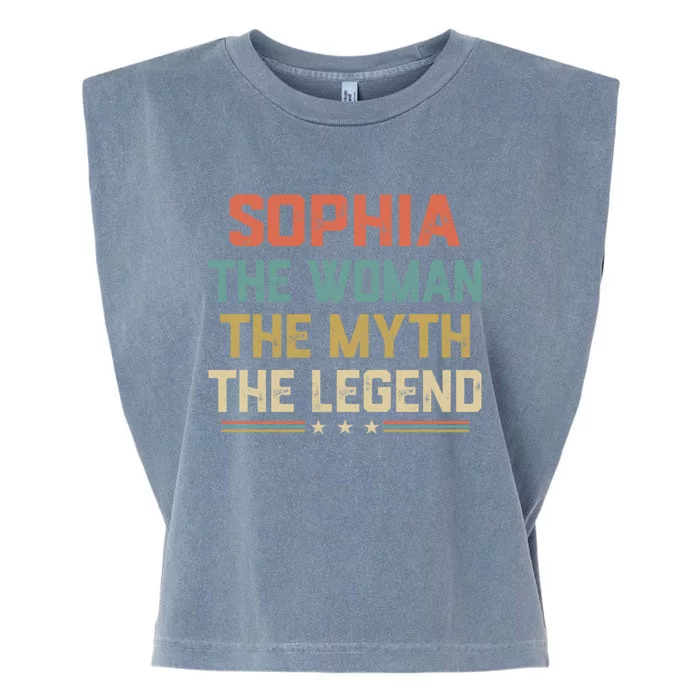 Sophia Myth The Legend Gift Sophia First Name Cool Gift Garment-Dyed Women's Muscle Tee