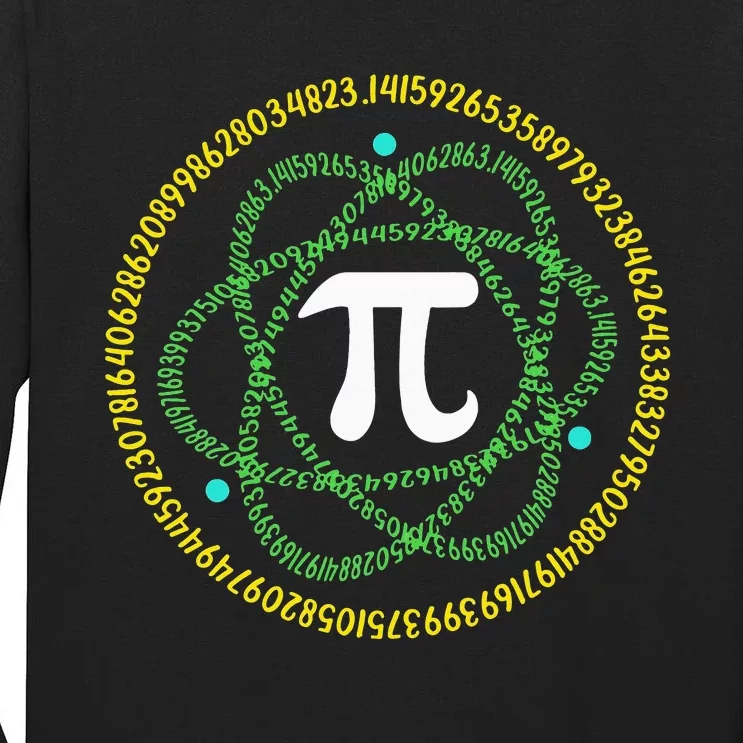 Science Math Teachers Atom Pi Symbol Apparel Pi Day Tall Long Sleeve T-Shirt