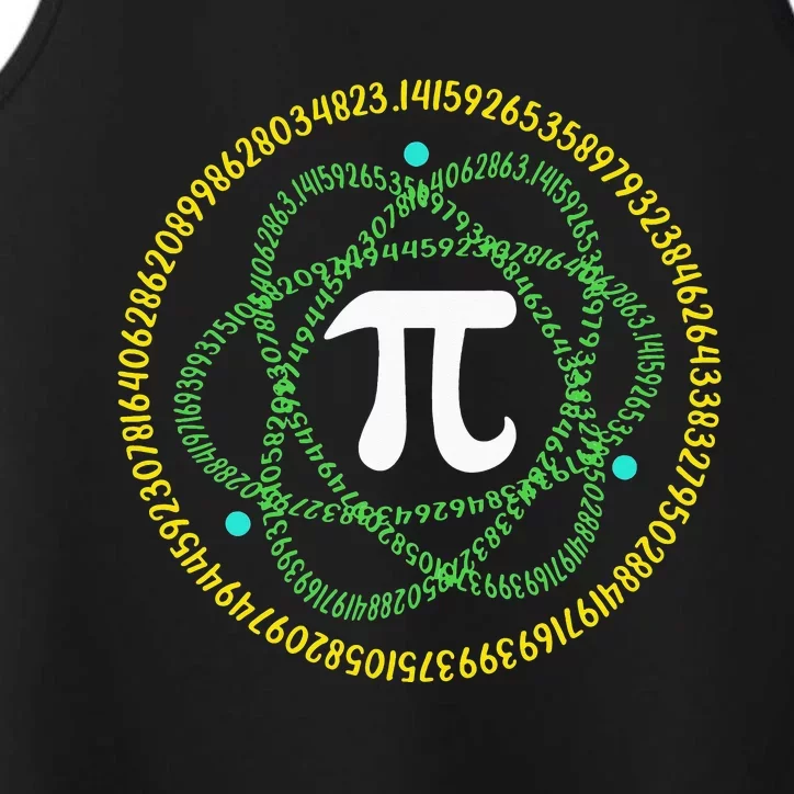 Science Math Teachers Atom Pi Symbol Apparel Pi Day Performance Tank