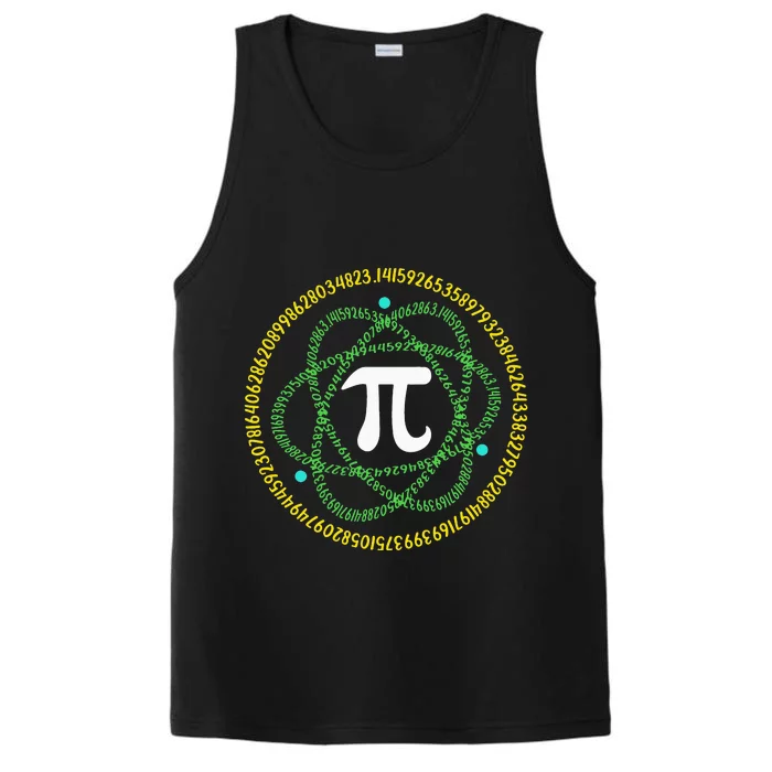 Science Math Teachers Atom Pi Symbol Apparel Pi Day Performance Tank