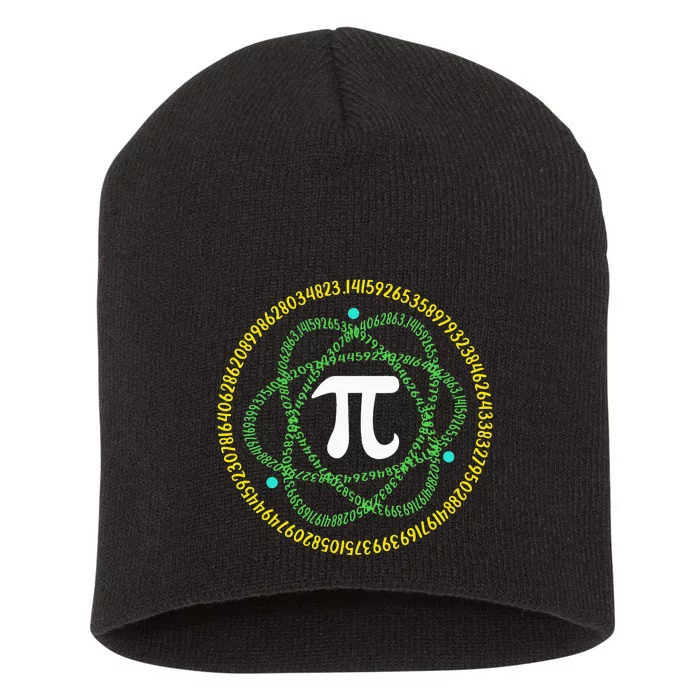 Science Math Teachers Atom Pi Symbol Apparel Pi Day Short Acrylic Beanie