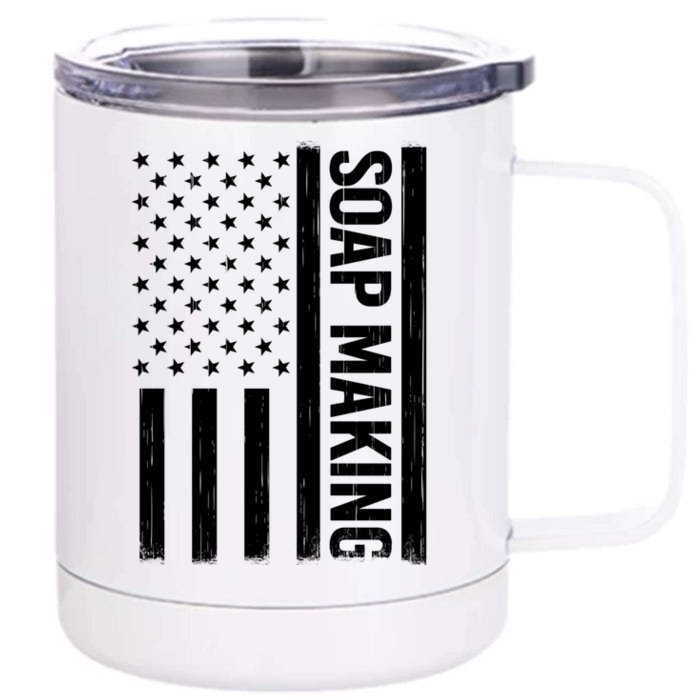 Soap Making Us Flag Soapmaker Vintage Soap Maker Meaningful Gift Front & Back 12oz Stainless Steel Tumbler Cup