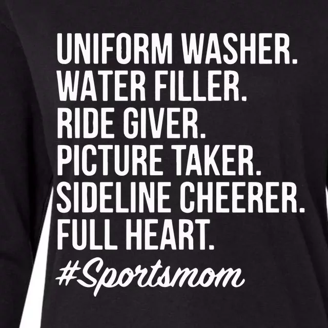 Sports Mom Uniform Washer Water Filler Baseball Mom Womens Cotton Relaxed Long Sleeve T-Shirt