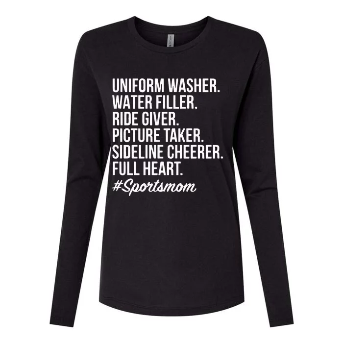 Sports Mom Uniform Washer Water Filler Baseball Mom Womens Cotton Relaxed Long Sleeve T-Shirt