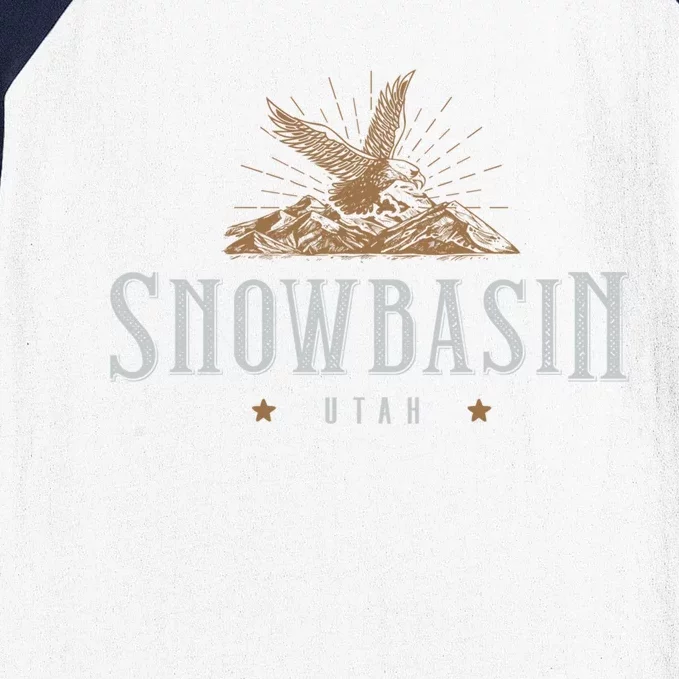 Snowbasin Mountains Utah Hiking Outdoors Eagle Cute Gift Baseball Sleeve Shirt