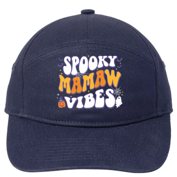 Spooky Mamaw Vibes Halloween Cool Gift 7-Panel Snapback Hat