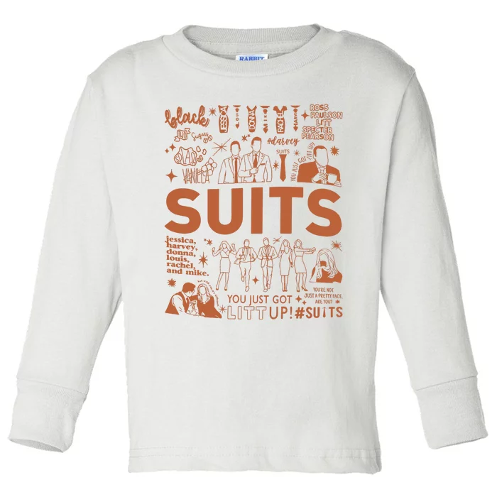 Suits Movie Vintage Harvey Specter Vintage Toddler Long Sleeve Shirt