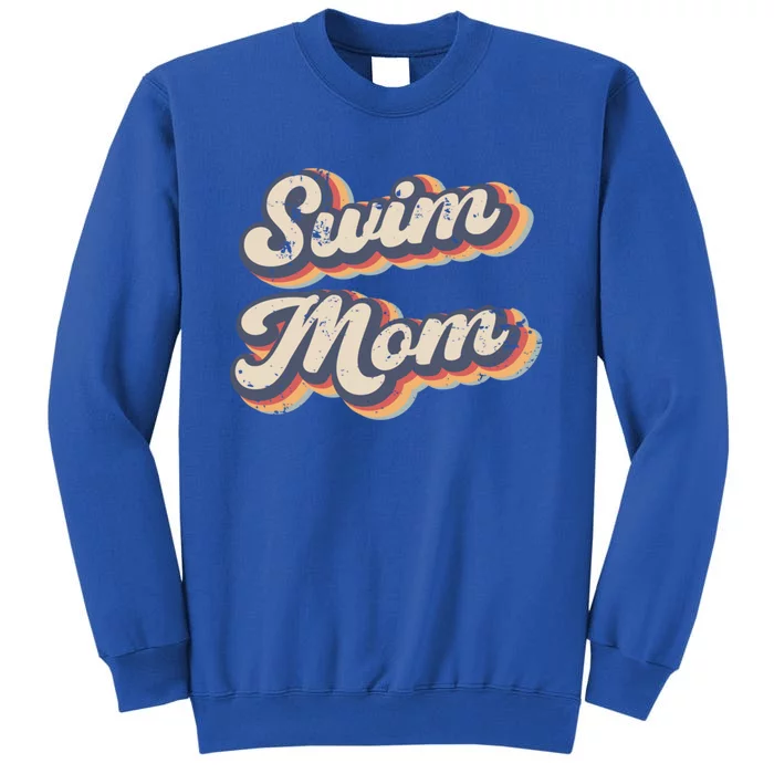 Swim Mom Vintage Rainbow Gift Tall Sweatshirt