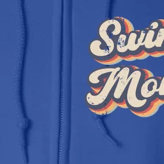 Swim Mom Vintage Rainbow Gift Full Zip Hoodie