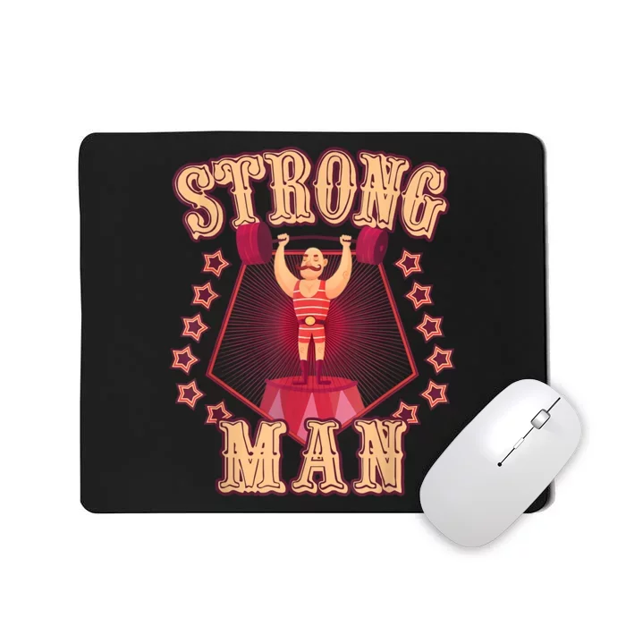 Strong Man Vintage Retro Circus Carnival Birthday Party Mousepad