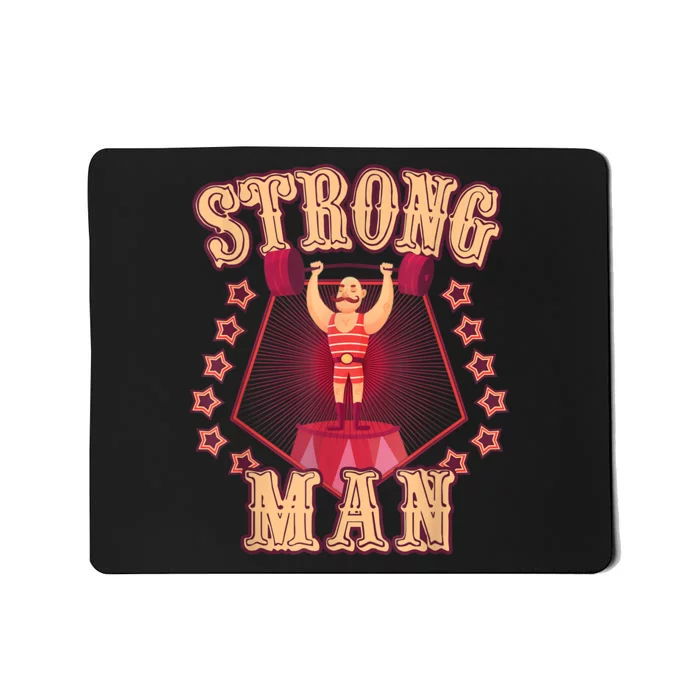 Strong Man Vintage Retro Circus Carnival Birthday Party Mousepad