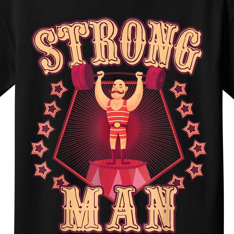 Mars Zwaaien Nadenkend Strong Man Vintage Retro Circus Carnival Birthday Party Kids T-Shirt |  TeeShirtPalace